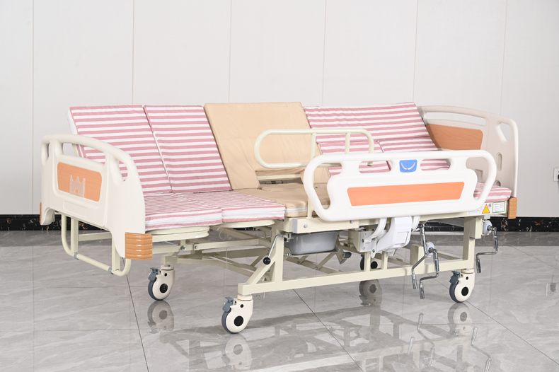 大護(hù)欄手動護(hù)理床整體翻身