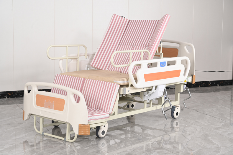 大護(hù)欄手動護(hù)理床整體翻身